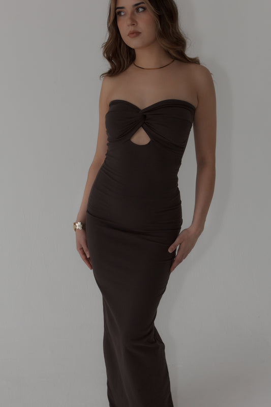 Strapless Cutout Maxi Dress