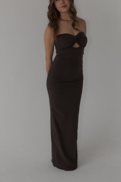 Strapless Cutout Maxi Dress